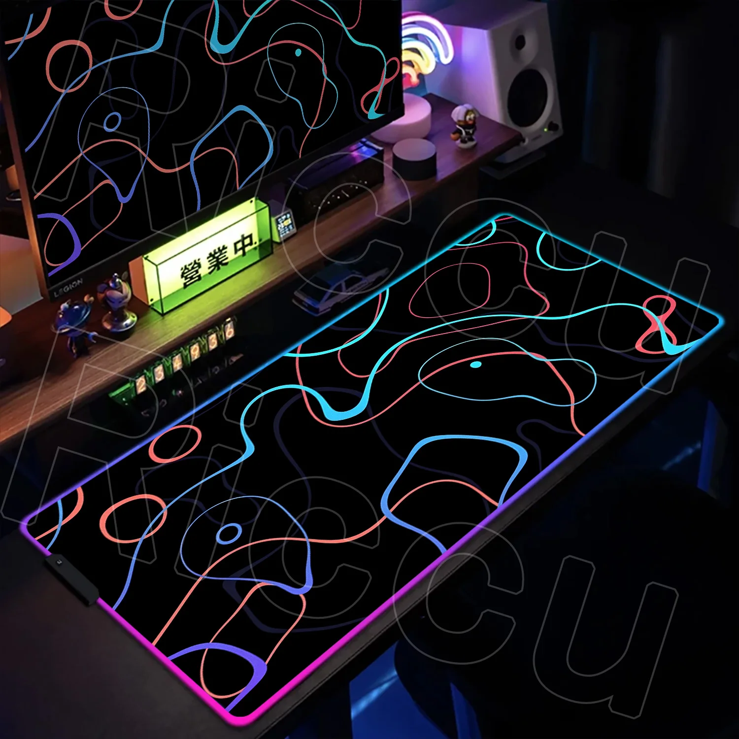 

RGB HD print structure diagram topographic map line Mouse Pad XXL Keyboard Table Game Anti-slip Desk Mat Computer PC Accessories