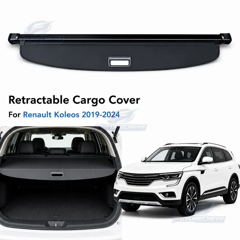 Retractable Cargo Cover Trunk Privacy Shade Rear Security Partition Anti-Theft Shield Organizer for For Renault Koleos 2019-2024