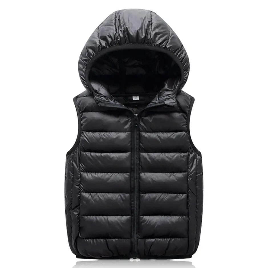 Teenagers Boys Girls Warm Down Vest Autumn Winter Cotton Waistcoat Kids Outerwear Children Clothing Hooded Jacket Vests