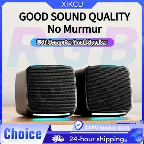 Stereo Sound Mini Speakers With Cool Lights Computer Speakers USB…