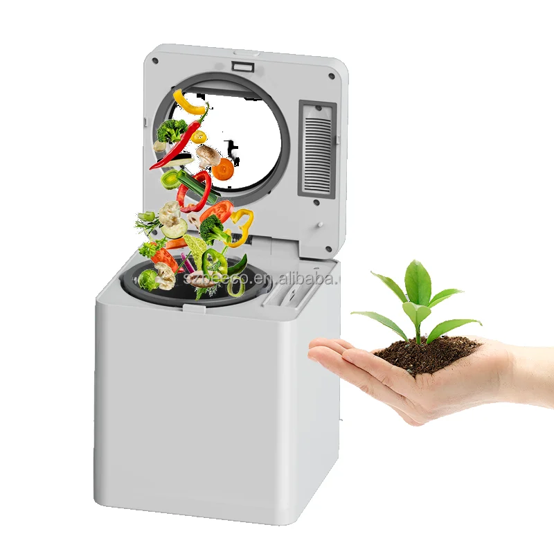 Máquina compostadora de residuos de alimentos eléctrica inteligente 24H, fabricante de fertilizante orgánico compacto e inodoro para eliminación de basura de cocina doméstica