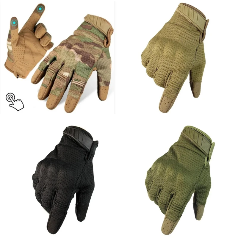 

Мужские перчатки для верховой езды с сенсорным экраном, велосипедные перчатки с полным пальцем, гоночные перчатки для мотоса, противоскользящие спортивные тактические перчатки, защитное снаряжение