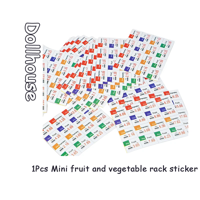 

1Pcs Dollhouse Miniature Mini Price Tag Sticker Supermarket Shelf Fruit Shelf Vegetable Shelf Sticker Doll Accessories Toy