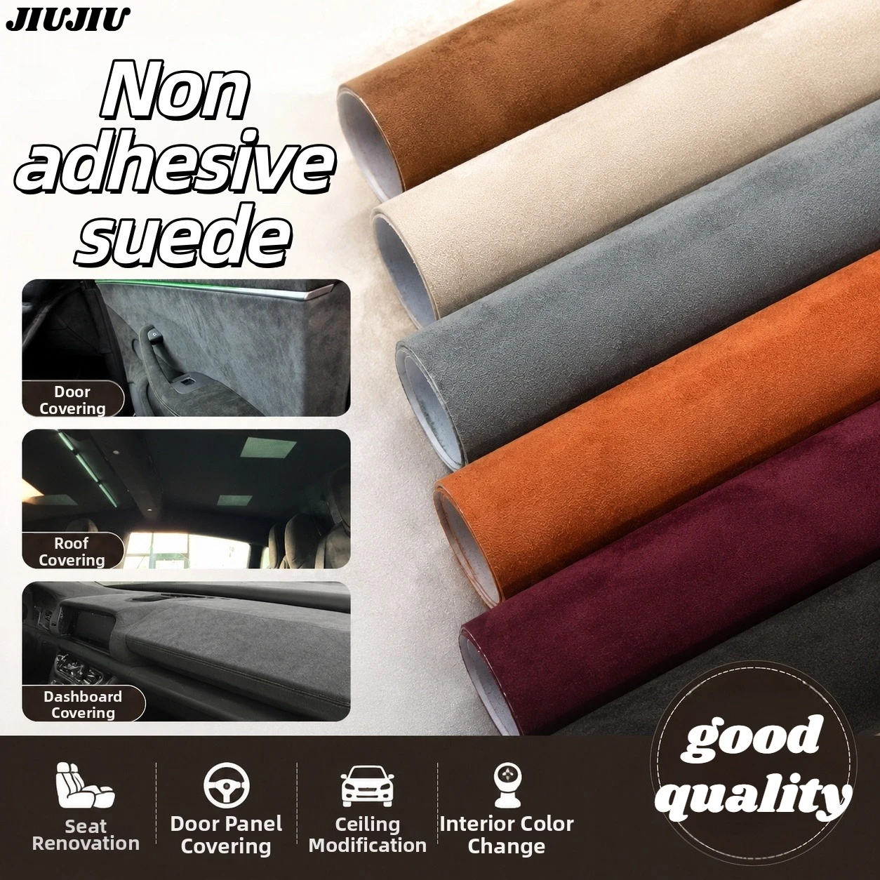 Non Adhesive Suede Like Fabric Fiber Suede Jewelry Box Lining DIY Decorative Craftsmanship for Car Interior Modification