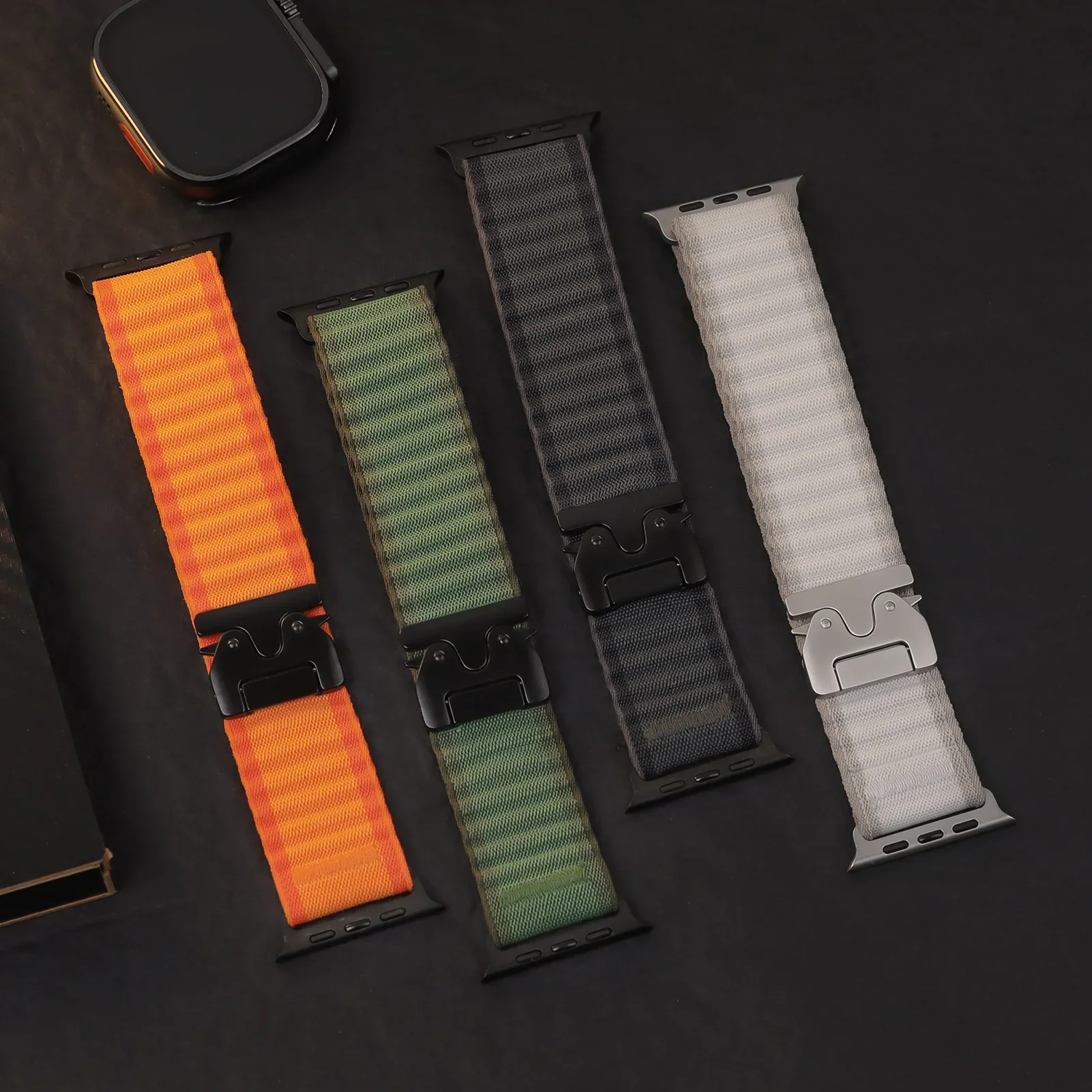 

Straps For Apple Watch ultra 2 band 49mm 46mm 44mm 40mm 45mm 41mm 42mm 38mm nylon Parachute Bracelet IWatch Series 10 9 8 7 3 SE