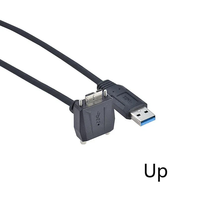 30CM USB 3.0 To USB3.0 Micro/B Up Down Left Right Angled 90 Degree Screw Mount Data Cable for Point Grey Chameleon Camera