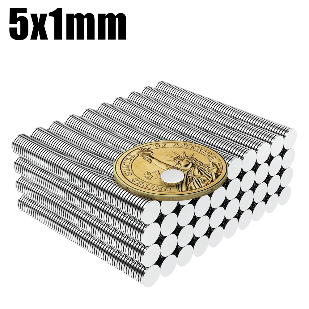 

10/20/50/100/200/500/1000Pcs Super Strong Magnet 5mm X 1mm Round Magnetic NdFeB Neodymium magnet N35 Powerful Disc imanes5*1