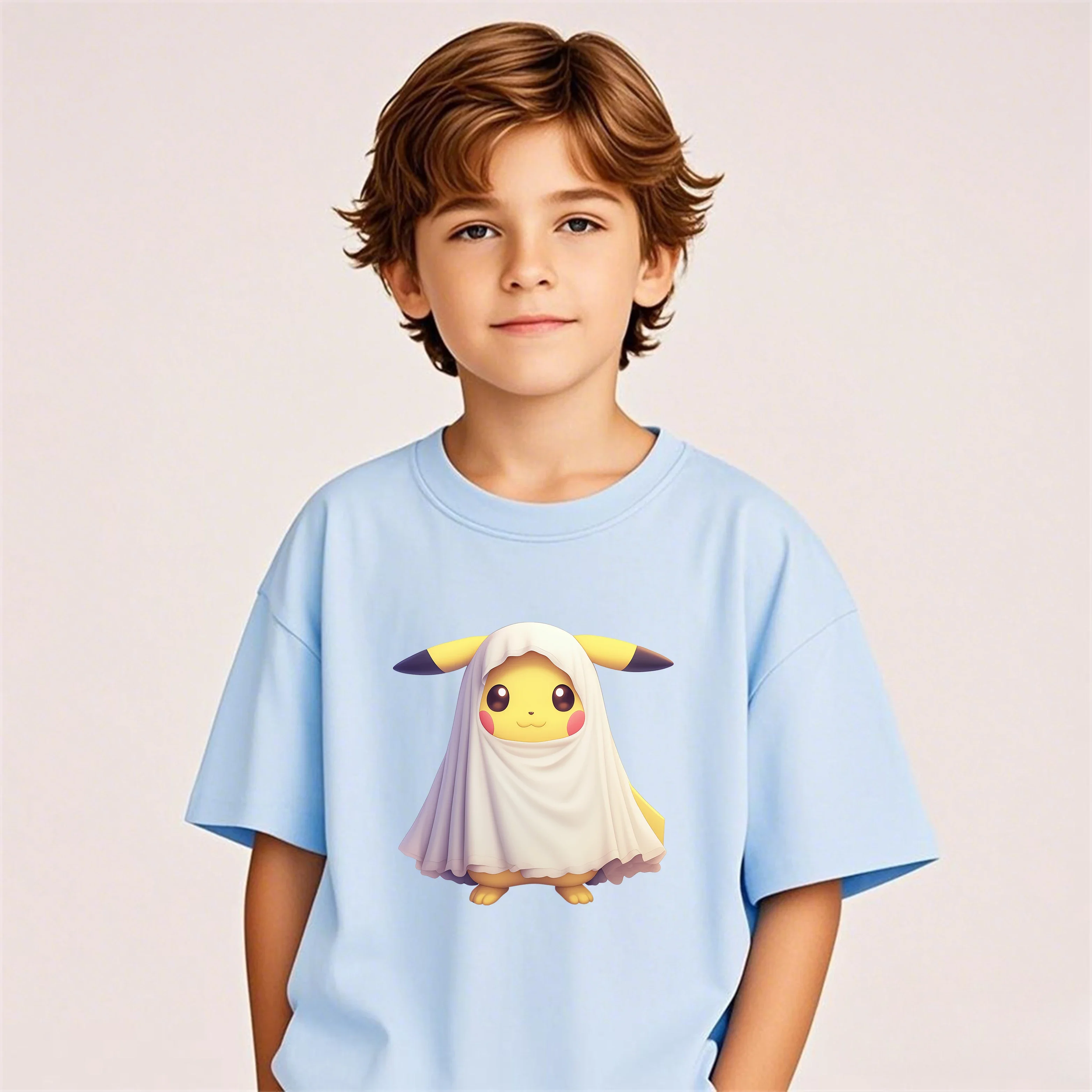 

2Dchildren2026pikachucartoonshort Sleevecasualteedesignhotsalesummeroutfitforteenager