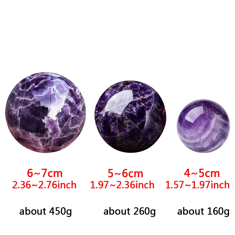 1PC Natural Dream Amethyst Ball Polished Massage Sphere Ball Reiki Healing Room Decor Crystal Crafts Stone Globe Souvenirs 4-7cm