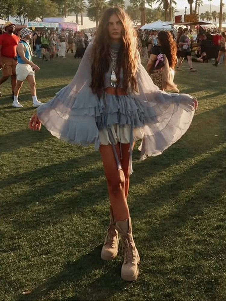 عادية كشكش الياقة المدورة قميص تنورة المرأة مجموعة الصلبة كم كامل الجوف خارج أعلى انظر من خلال مطوي التنانير الطويلة 2025 سيدة البدلة