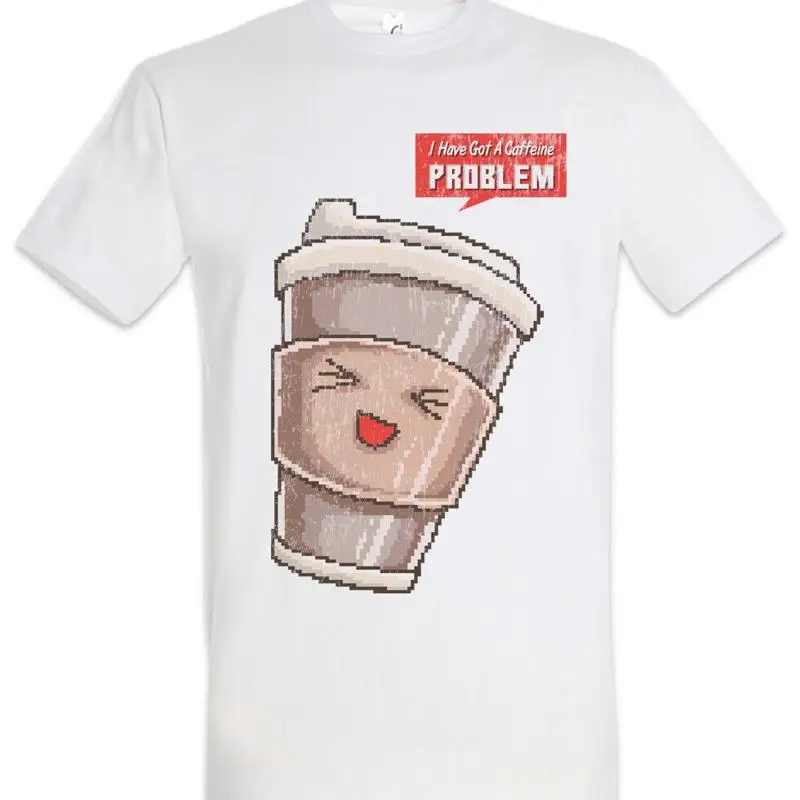 

Caffeine Problem T Shirt Pixel Retro Arcade 16 Bit Geek Nerd Fun Coffee Caffeine