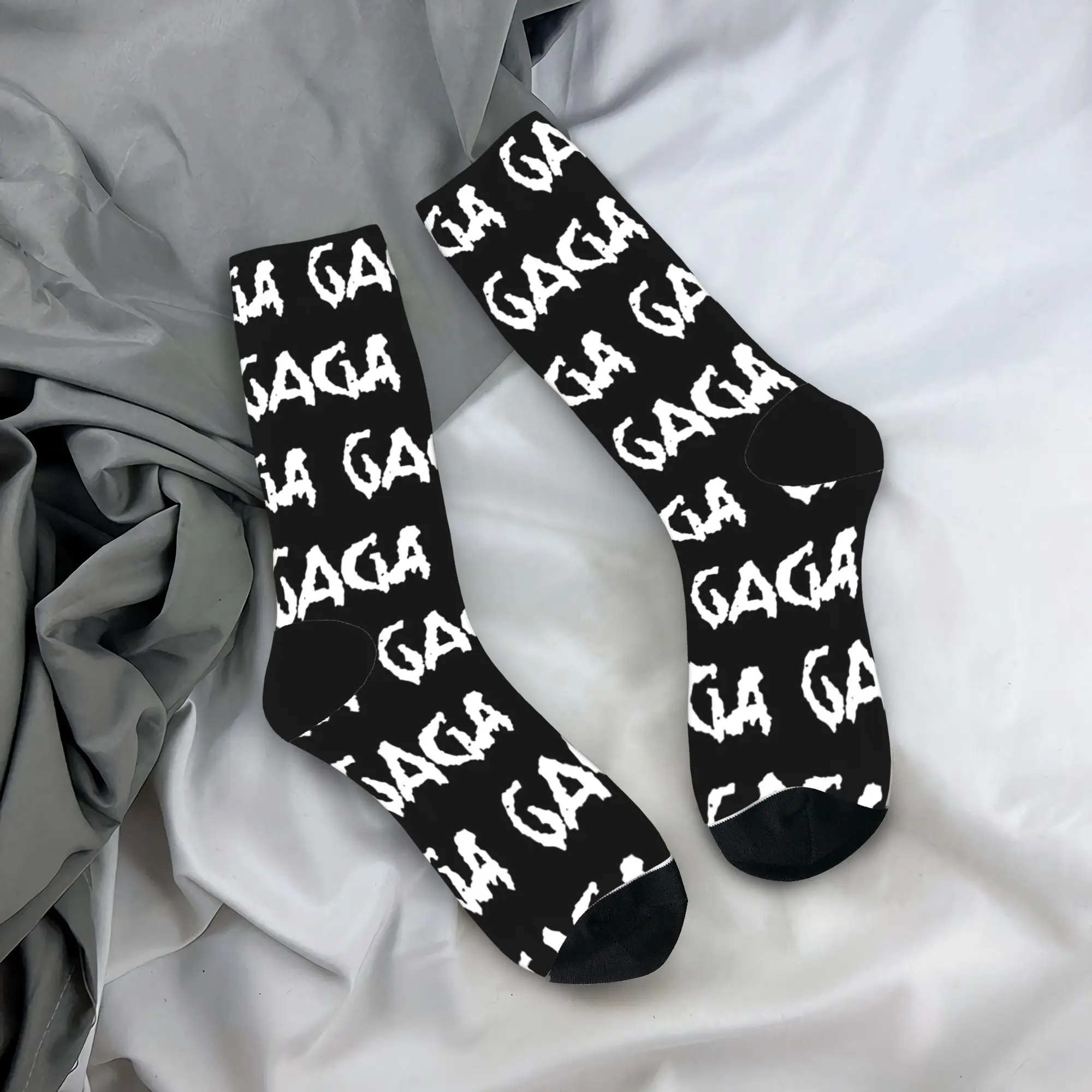 Winter Warm Fashion Unisex Lady Gaga MAYHEM Logo Socks  Breathable Crew Socks