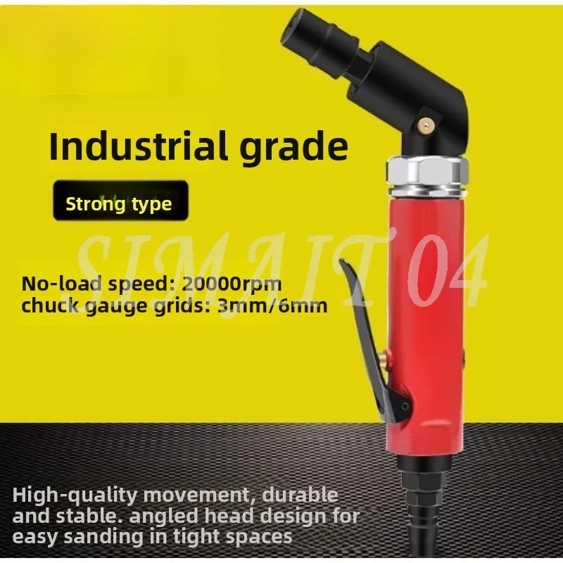 3mm/6mm Handle High-speed Polishing Machine (20,000 Rpm)-pneumatic 120° Angle Mold Grinder