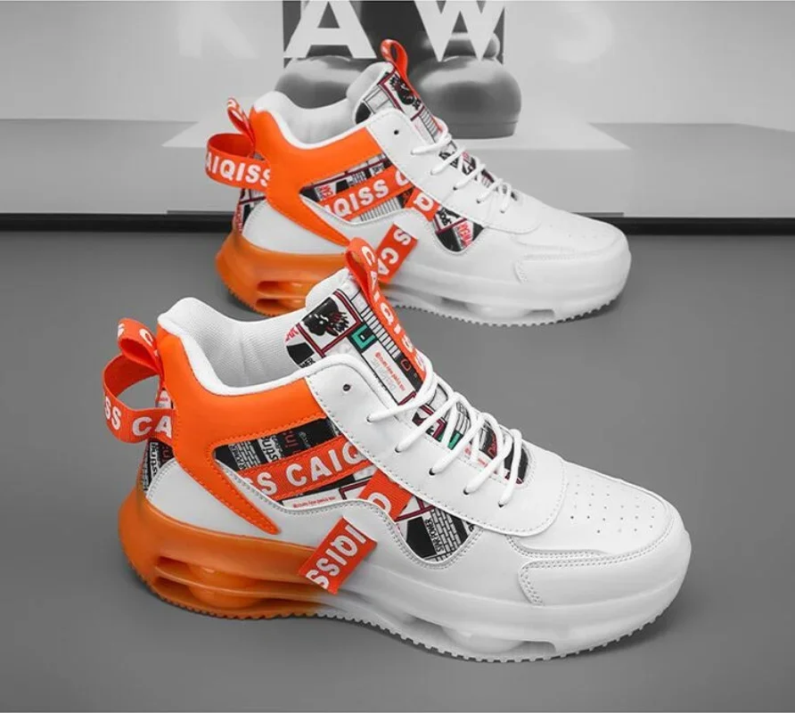 أحذية رياضية رجالية قابلة للتنفس - أحذية جري مبطنة منقوشة لكرة السلة والتنس والاستخدام الكاجوال - تدريب للرجال والنساء