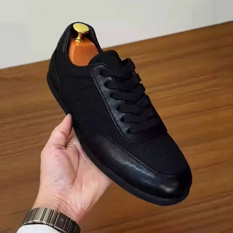 New Men's Breathable Comfortable Casual Shoes Fashionable Trendy High-End Feel European Style Versatile Handsome Leather Shoes