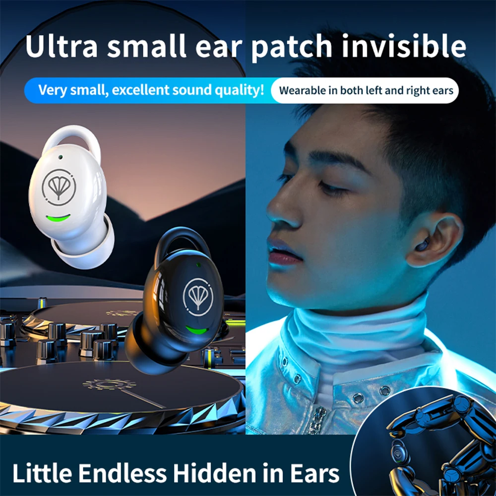 YX12 Comfortable Headphones In Ear Upgraded Stereo Wireless Bluetooth Headsets Noise Reduction for Sports Learning Music Earbuds