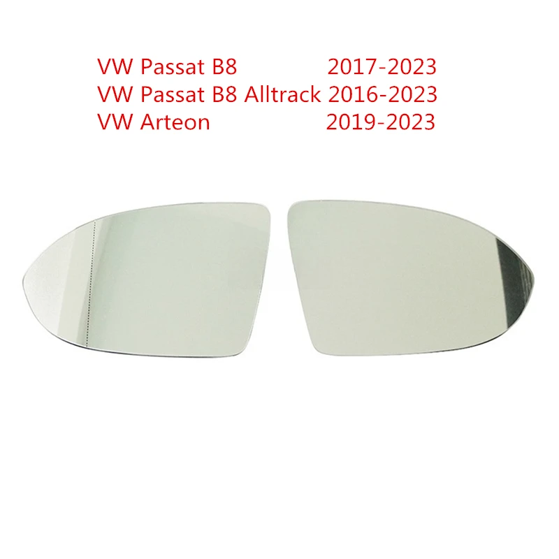 Side Mirror Glass For VW Passat B8 2017-2023 Alltrack 2016-2023 Arteon 2019-2023 HD Heated Rearview Mirror Lens Auto Accessories