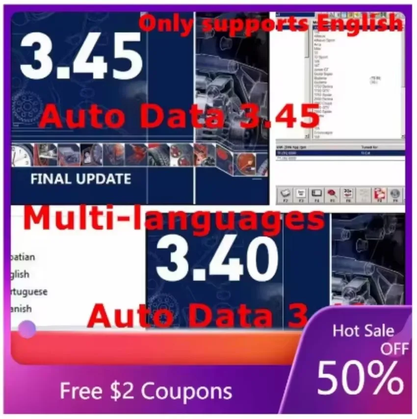 AUTODATA 3.45 Wiring Diagrams Data AutoData 3.40 / 3.41 Multi-languages USB Drive Auto Repair Software Spanish Portuguese Polish