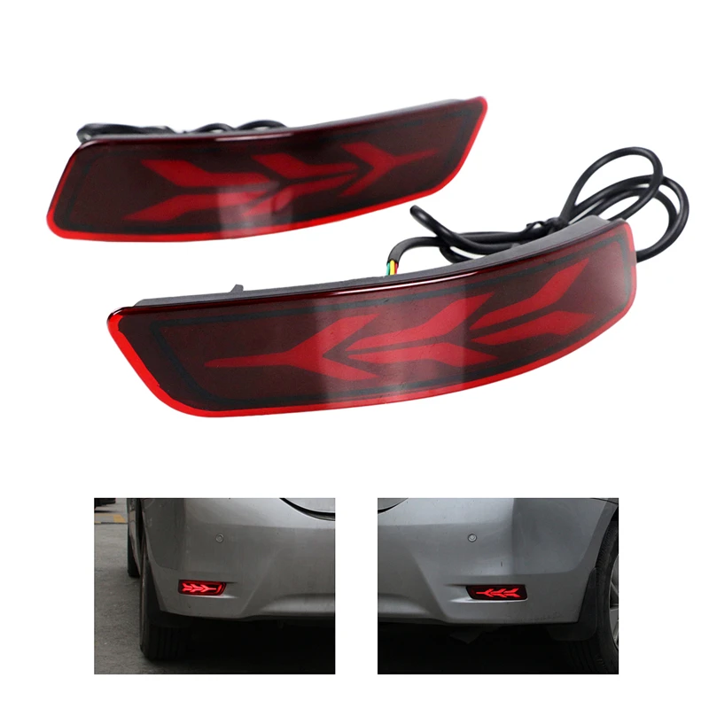 

Multifunction Car Rear Bumper Fog Lamp Brake Light For Toyota Corolla Altis 2014-2018 Red LED Flowing Flashing Reflector Lamp