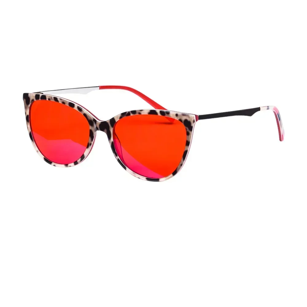 Cat Eye Women Red Lenses Glasses With Anti glare Lenses Blue Light Filters Good Sleep Glasses Eliminate Eye Strain Glasses