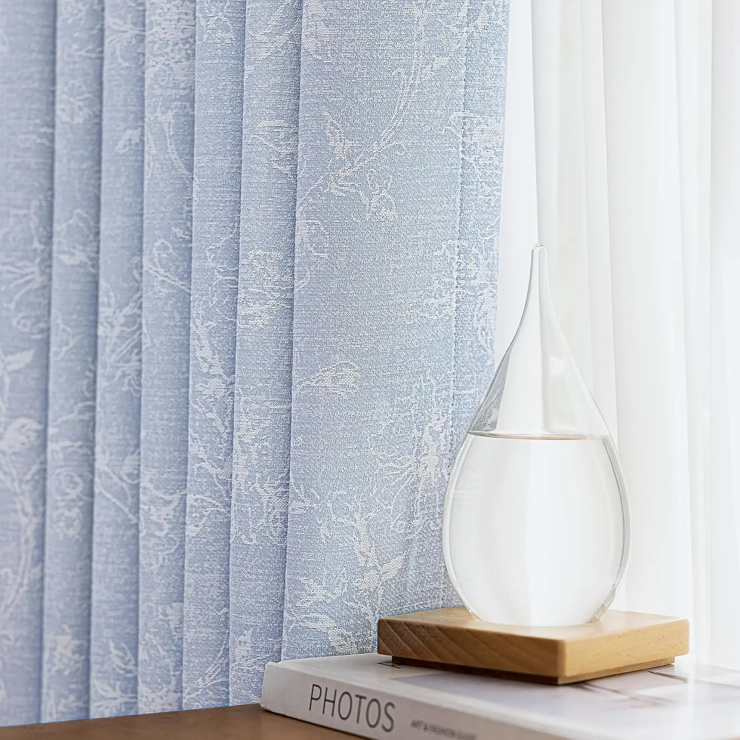 

Синие жаккардовые плотные шторы с цветочным принтом для спальни, шторы из цветочной синели в деревенском стиле для фермерского дома, длина 63 дюйма для гостиной