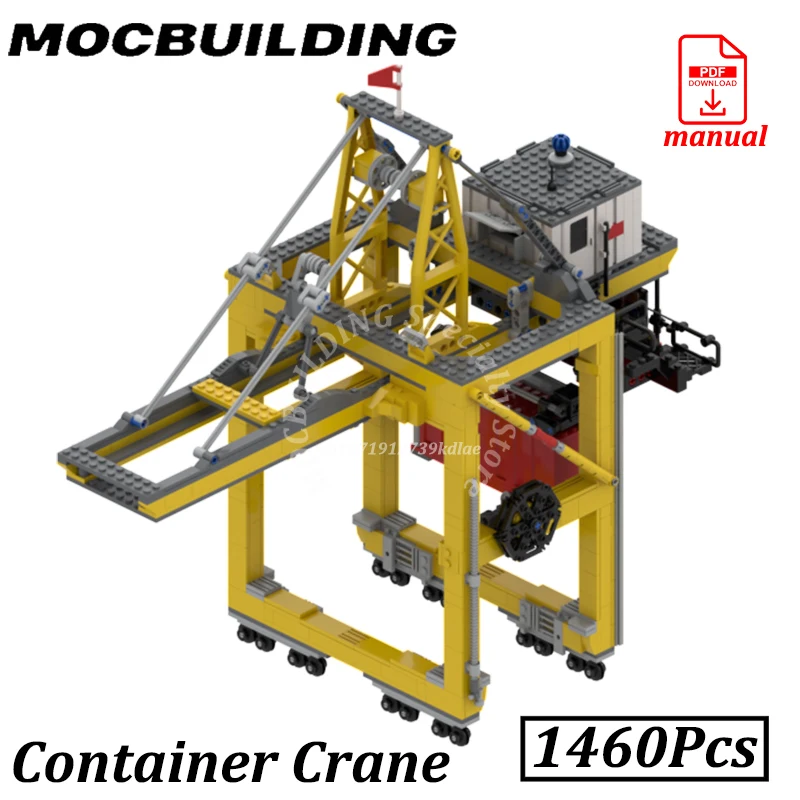

Rail Container Gantry Crane Bricks City Street View Model MOC Building Railroad Container Loading Cranes Blocks Toys Gift