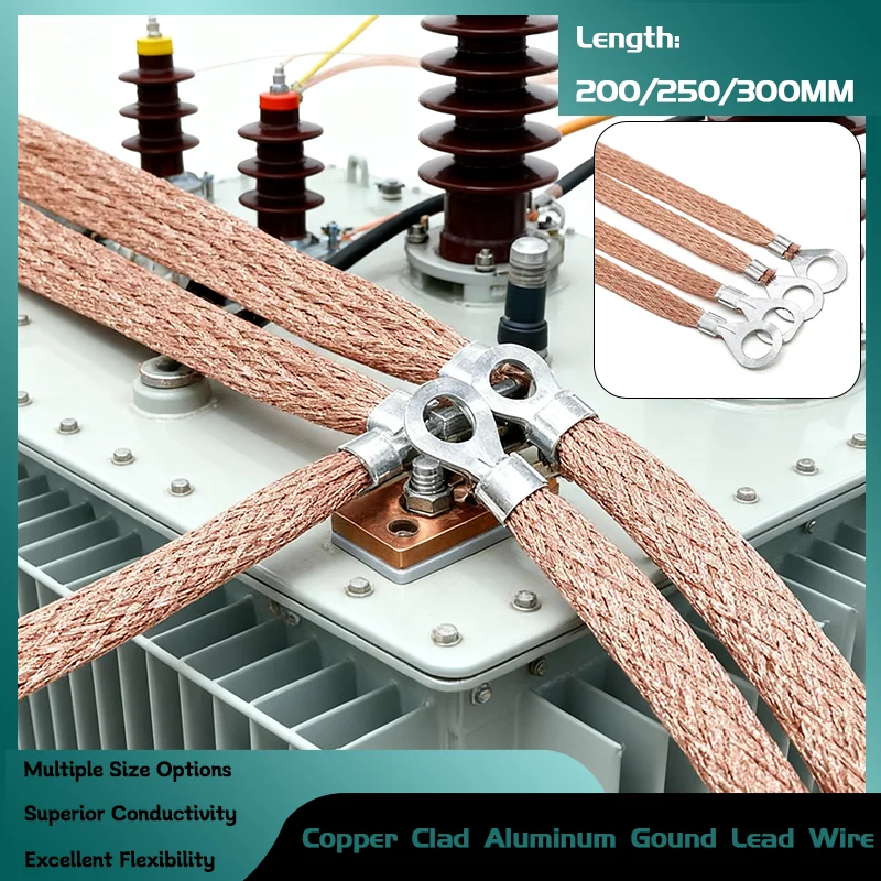 

Span Cable Durable Bridge Connection Wire Ground Lead Wiring Harness 5~100pcs Gounding Lead Wire Copper Clad Aluminum Braid Wire