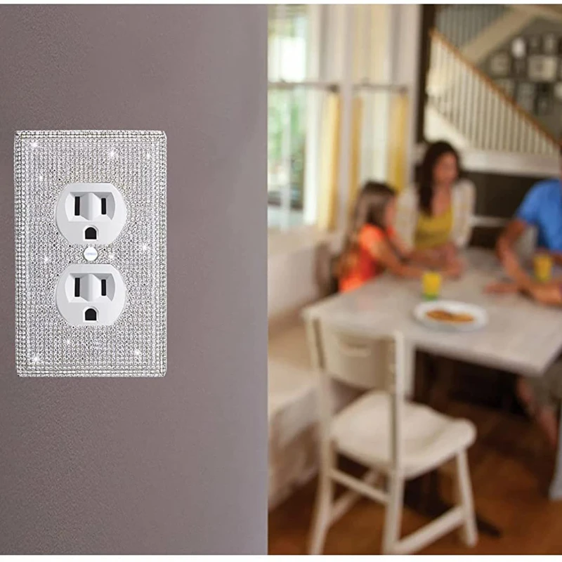 American Standard Switch Plate,Spot supply Rhinestone Switch Plates,Diamond Socket Switch wallplate,Diamond Silver Wall panel