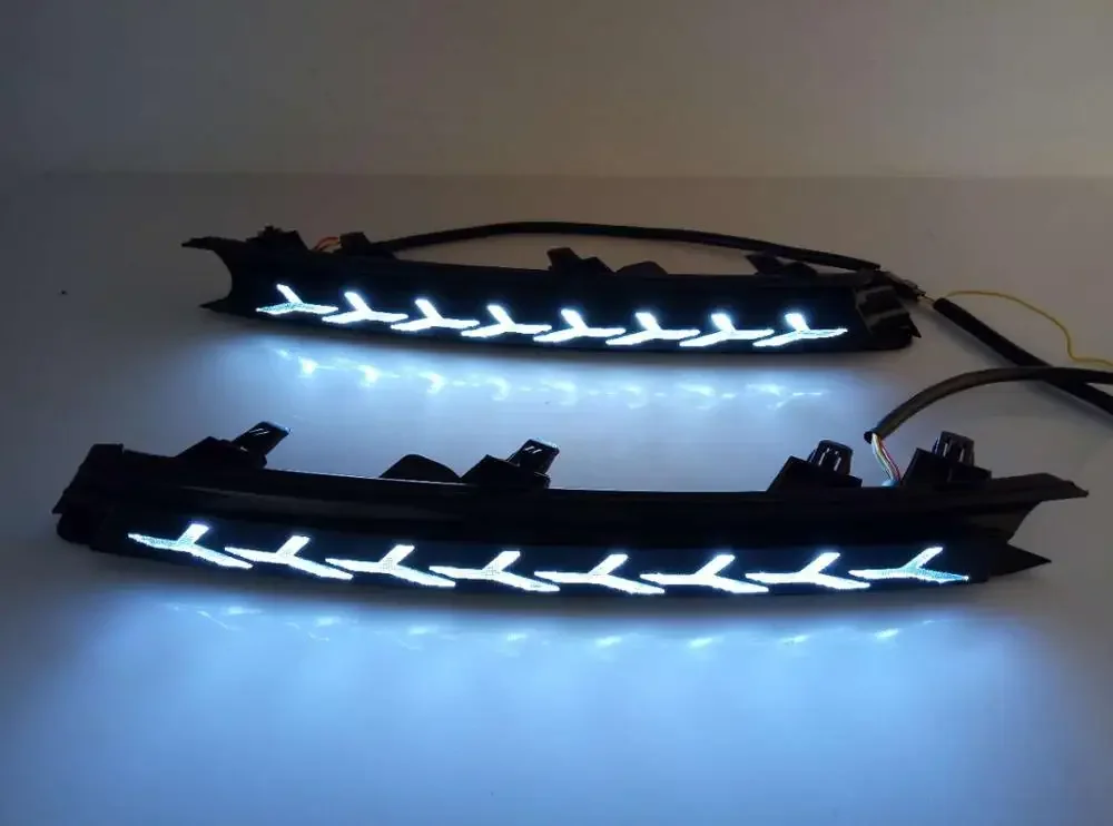 RQXR led daytime running light flowing turn signal blue night mode assembly for Mazda CX-5 CX-8 2017-2020