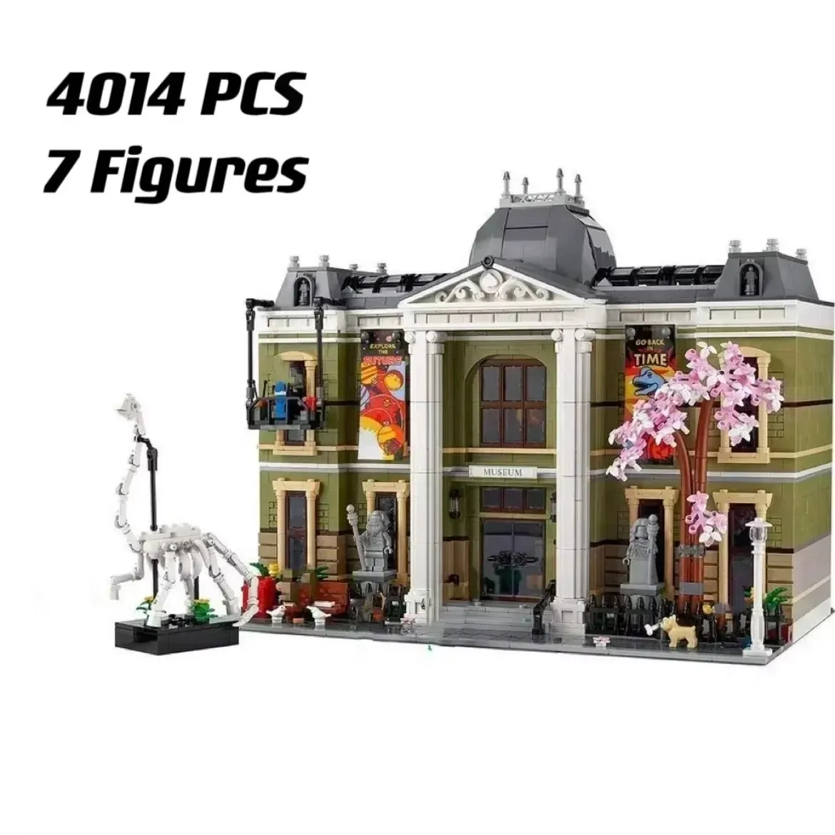 Creative Expert Brick Bank Cafe Corner MOC Building Blocks City Model Bricks Downtown Dinner Bookstore Street View Toy For Kids