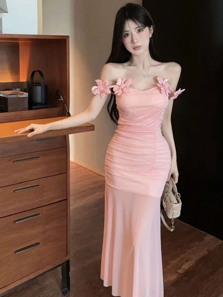 

Sexy Pure Desire Floral Splice Net Inner Wear Dr Slimming Bodycon Long Skirt High Waist Svel Autumn Winter Casual
