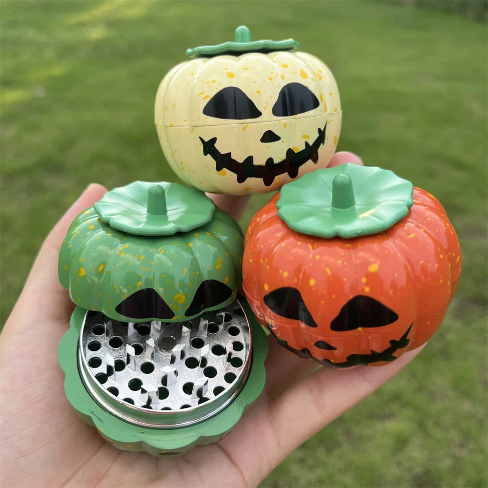 Pumpkin Shape Grinder Cartoon Smoke Manual Tobacco Herb Alloy Mill Spice Crusher Accessory Christmas Halloween Gifts