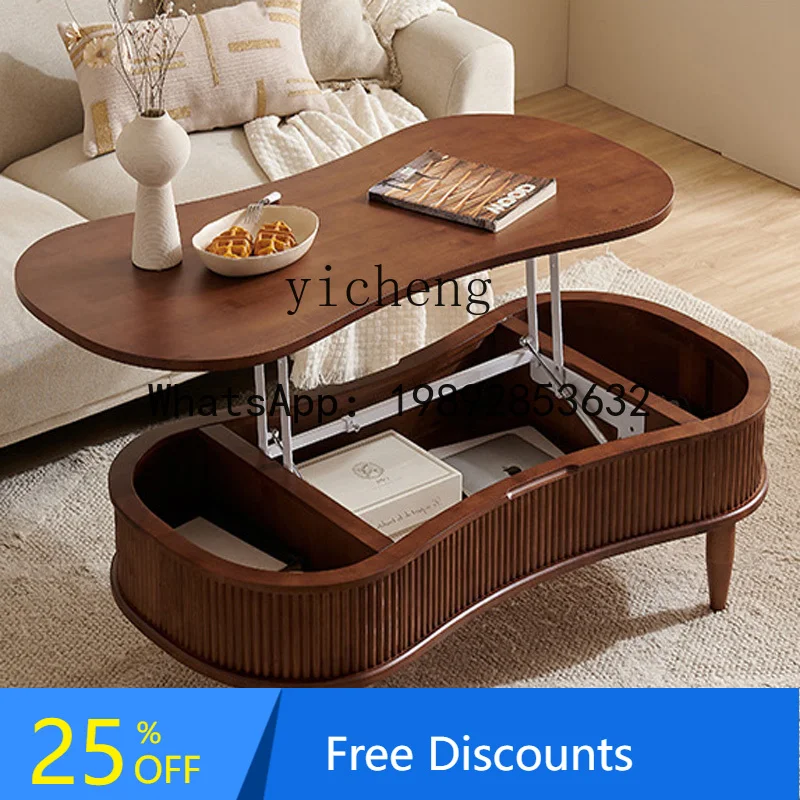 

all solid wood coffee table can lift modern light luxury home living room storage tea table multi-functional tea table