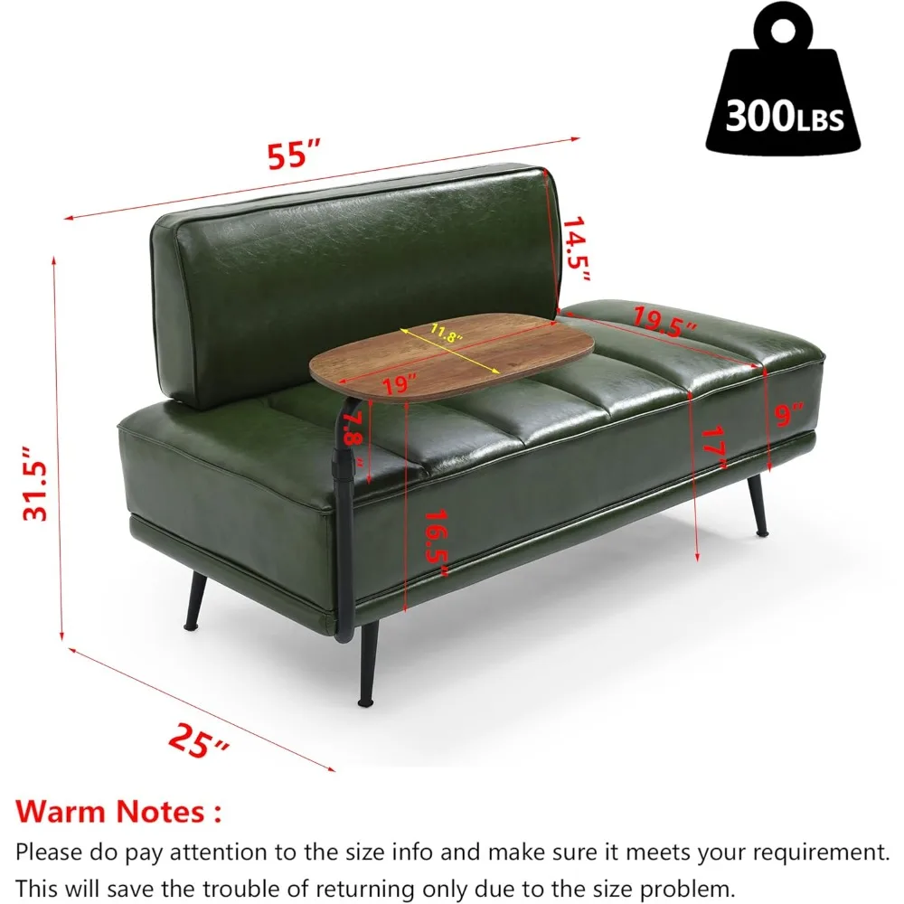 หนัง PU ห้องนอน Ottoman Bench 53.2 "ยาว Ottoman ม้านั่งสําหรับห้องนั่งเล่นปลายเตียงสี่เหลี่ยมผืนผ้าหน้าต่าง Entryway Bench