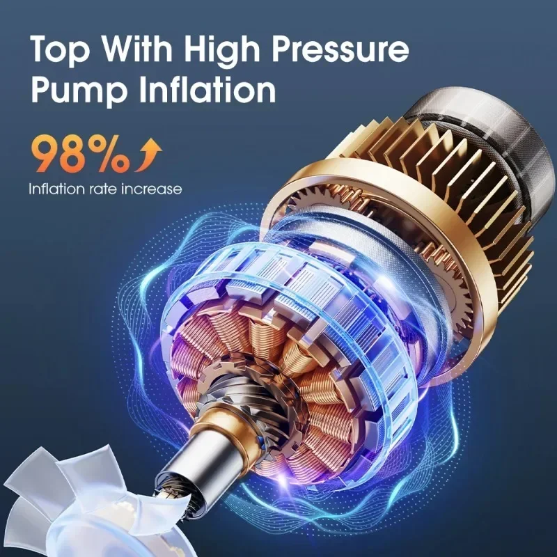 Digital Car Air Compressor Portable Tire Inflator Pump Cigarette Lighter Emergency LED Light Tire Air Pump Compressor for Car