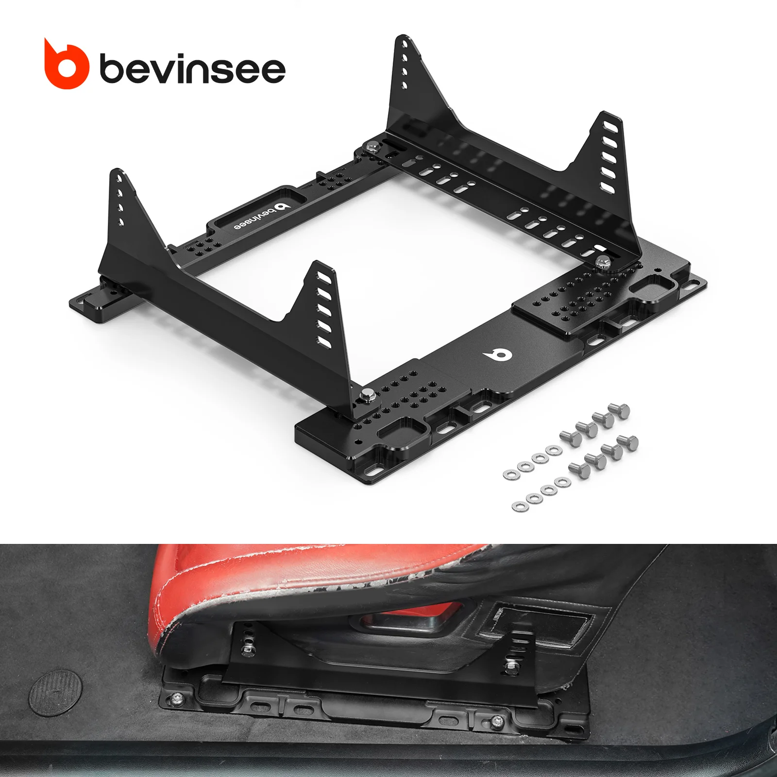 BEVINSEE Aluminum Racing Seat Side Mount & Floor Adapter Brackets For BMW 3 Series E36 1992-1999, For BMW 3 Series E46 1999-2006
