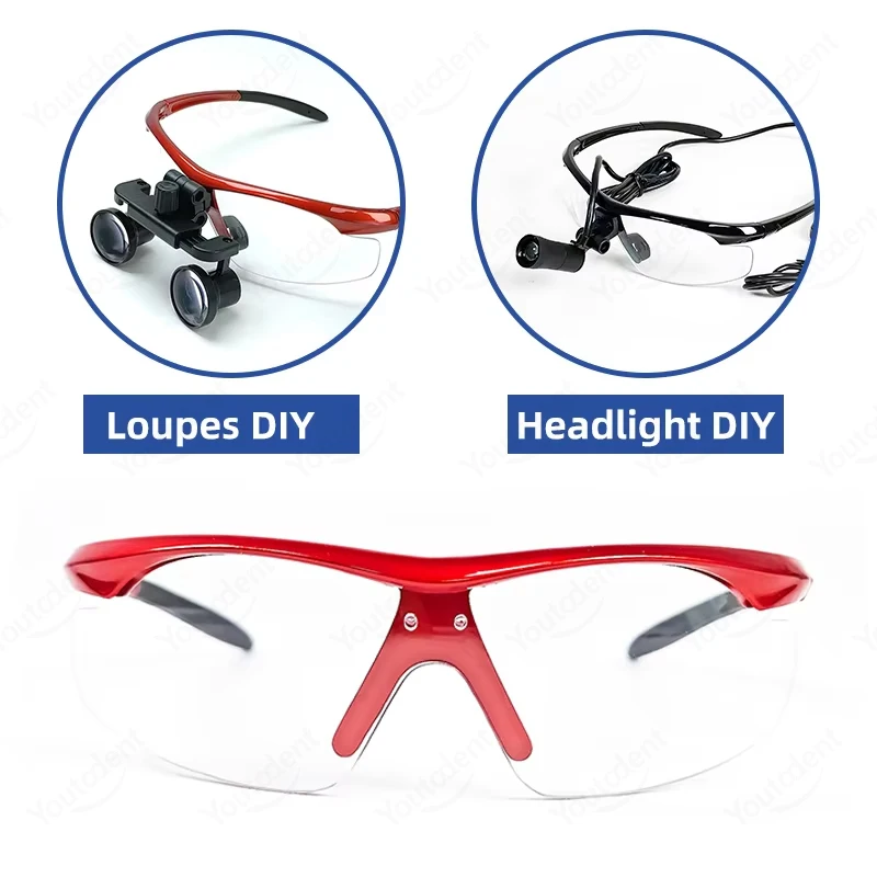 Youtodent Dental Loupes Eyeglass Frame Lightweight Replaceable Spectacle Frame for Dental Surgical Magnifying Goggles Glasses