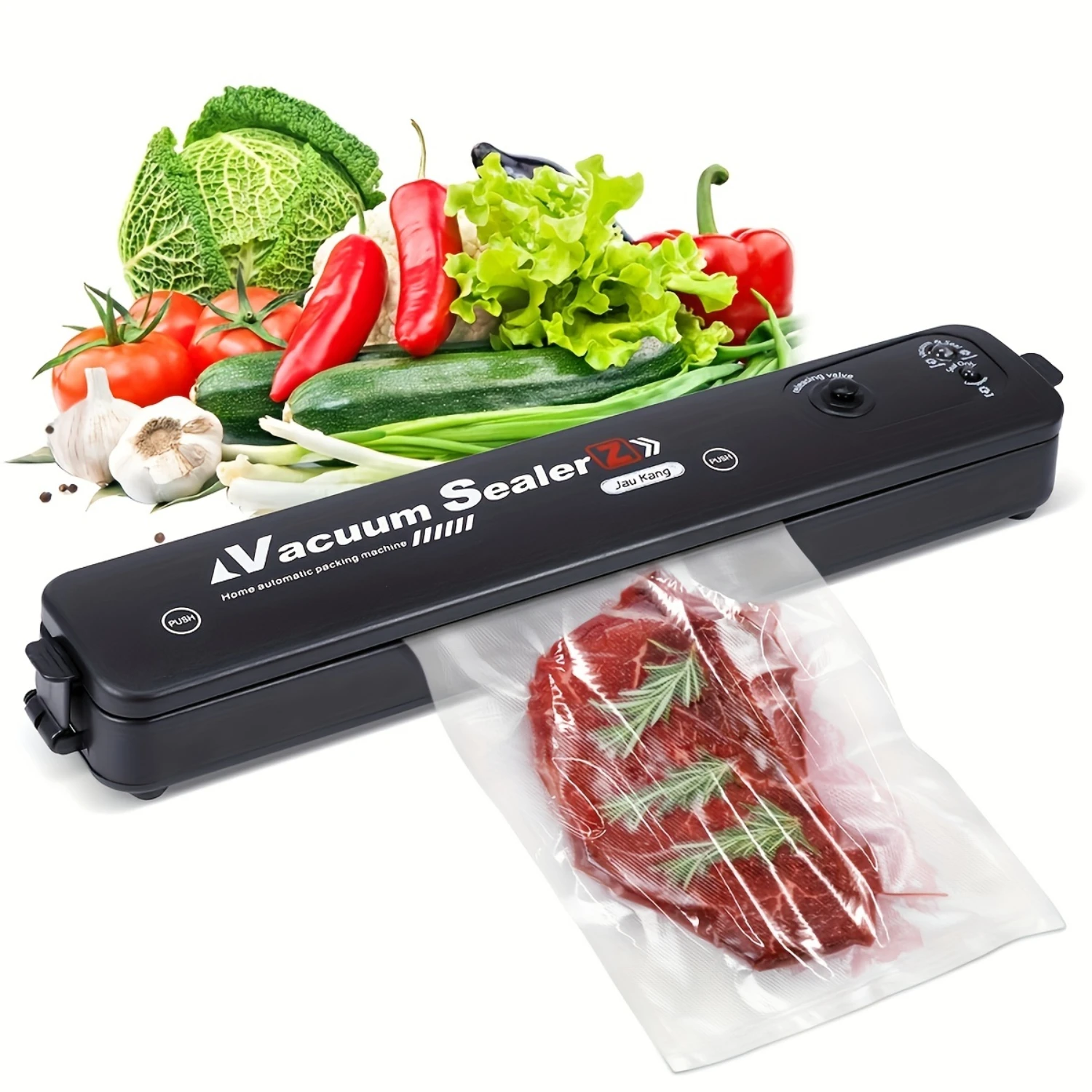 Vacuum Sealer Machine For Food Saver - Food-Vacuum-Sealer Automatic Air Sealing System For Food  Dry And Wet Food Modes Compact 