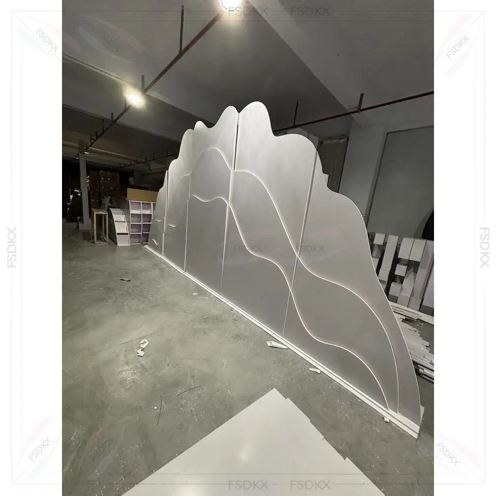 

Hot Sale Custom Party Event PVC Acrylic Arch White With Light Wedding Backdrop With Good Price