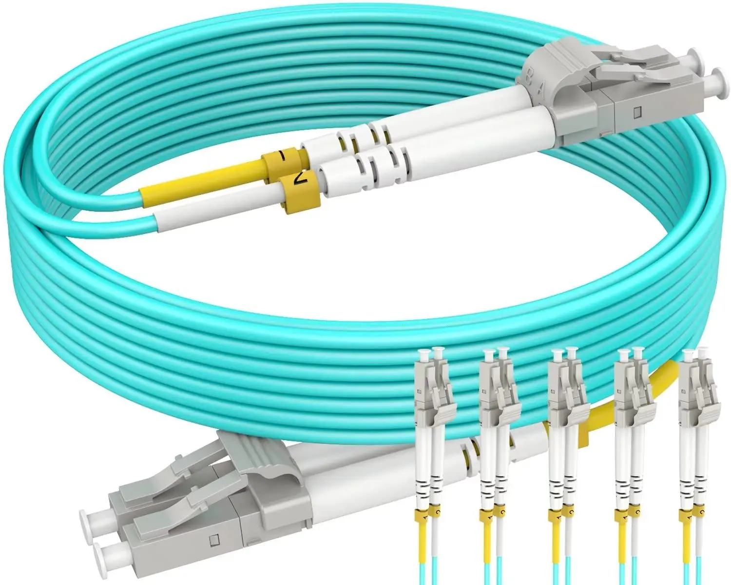 ไฟเบอร์ออปติคอล OM3 10 Gigabit Optical จัมเปอร์จัมเปอร์ LC-LC Multimode Dual Core Optical Fiber Cable 1M 2M 3M 10M 50M