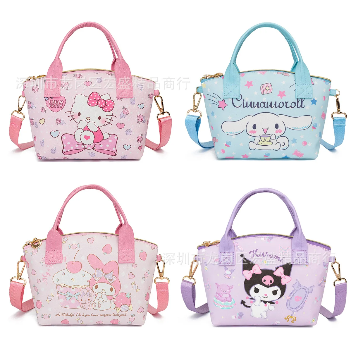 

Sanrio Hello Kitty Backpack My Melody Schoolbag Cinnamoroll Handbag Kuromi Shoulder Bag Anime Cartoon Pu Leather Cosmetic Bag