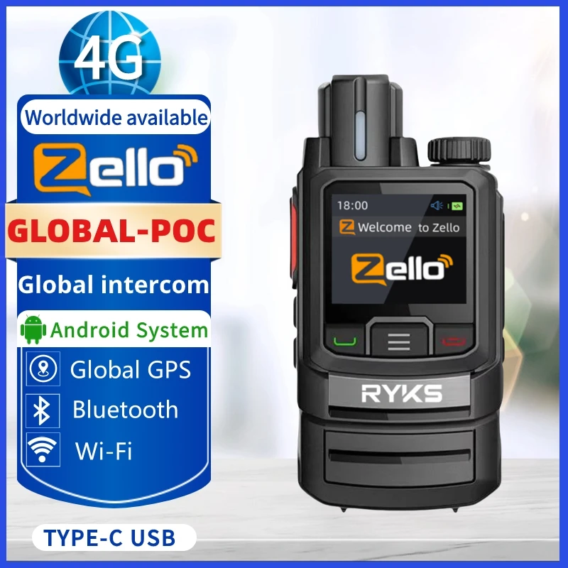 Zello Walkie Talkie 4G Long Range Communication Radio Professional 100 км 50 км, совместимая с другими устройствами Zello