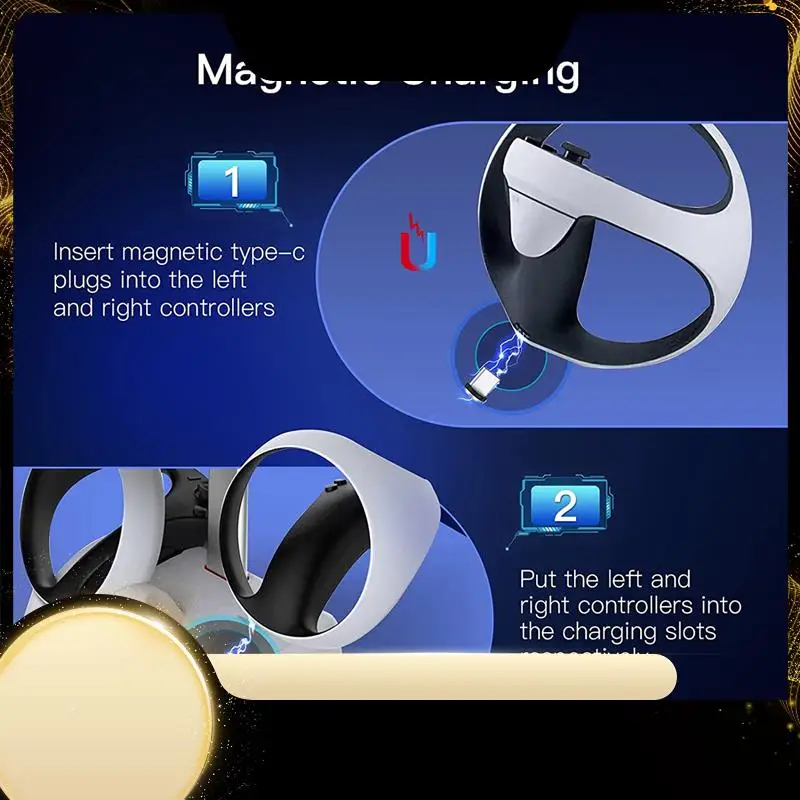 

Зарядная станция для контроллеров PSVR2 с держателем гарнитуры, подставка для зарядного устройства виртуальной реальности для дисплея гарнитуры PSVR2