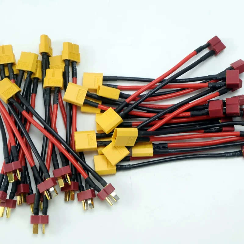1/2/5 قطعة 14AWG 10 سنتيمتر T-موصل عمداء نمط إلى XT60 موصل قابس محول كابل شحن لشواحن نمط ISDT