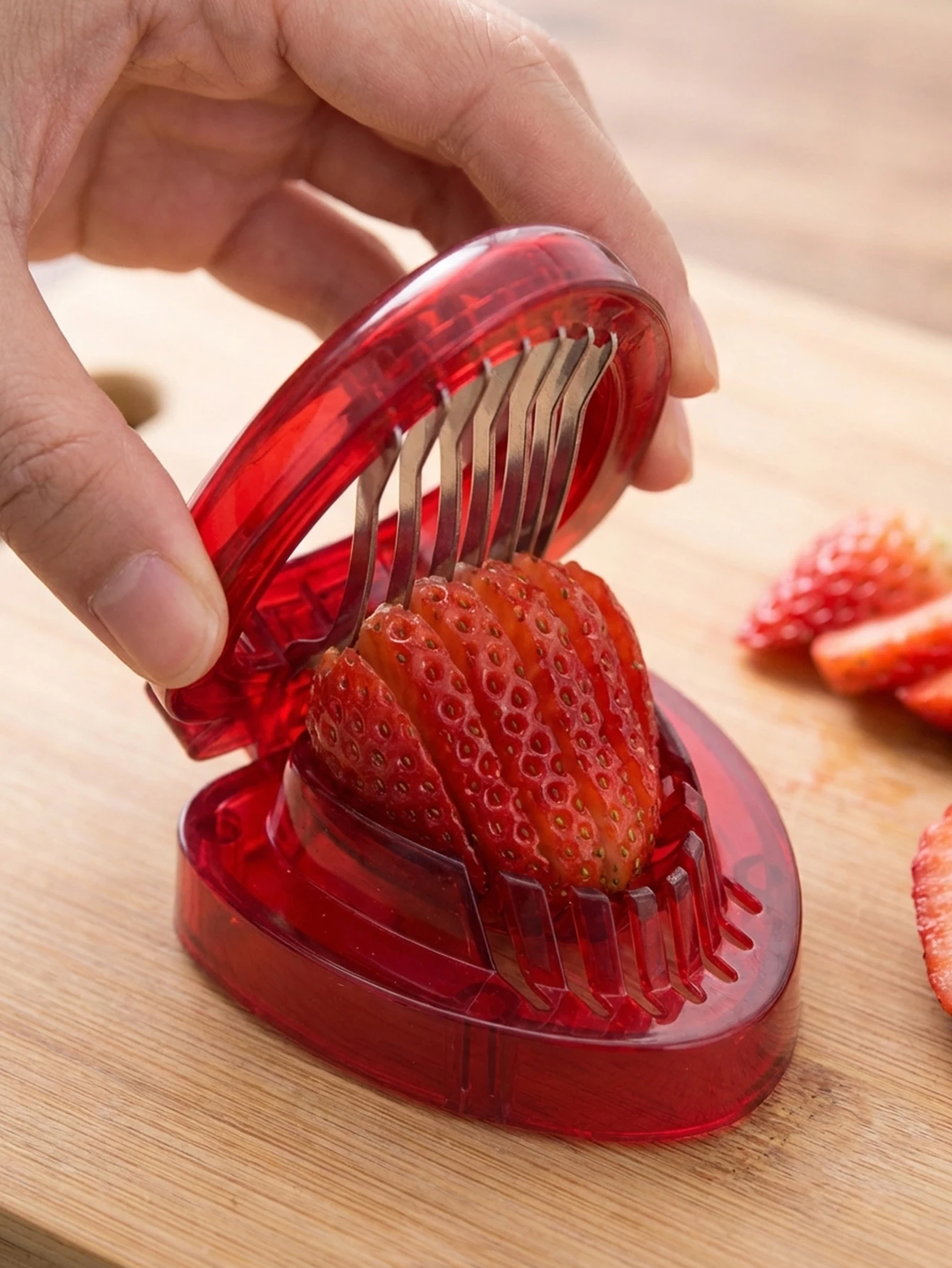 Strawberry Huller Stem Remover and Strawberry Slicer Set,Potatoes Pineapples Carrots Tomato Corer Slicer Cherry Pitter,Fruit Pic view 6