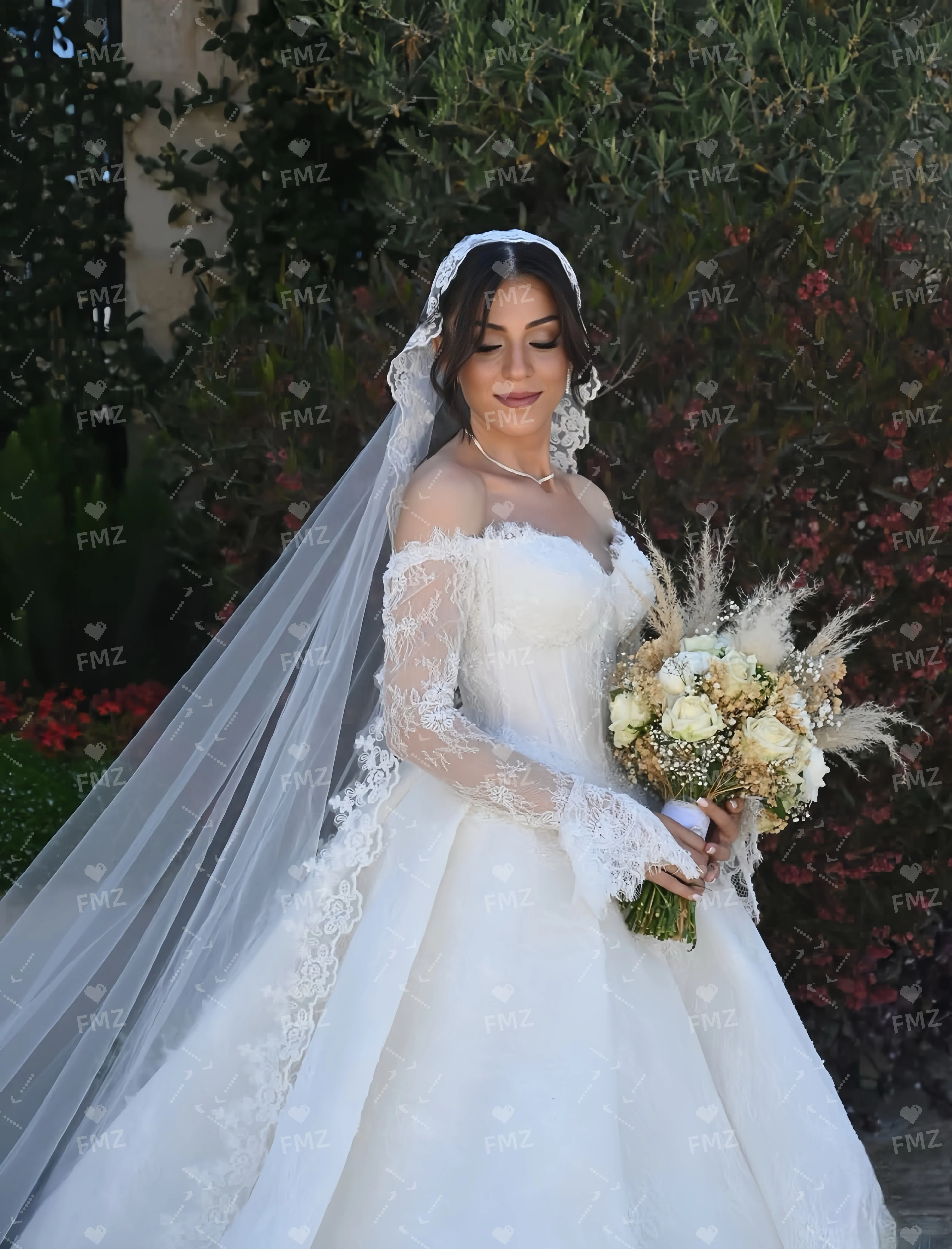 Customzied sweet collar long-sleeved Ball Gown elegant wedding dress vestidos de novia amanda novias amanda novias official