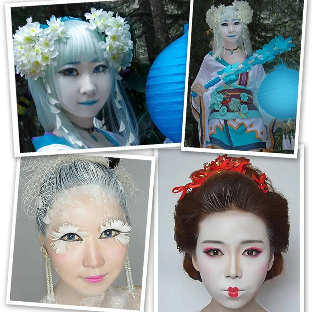 White Foundation Cream Face Painting Concealer Makeup Base Waterproof Moisturizing Brighten Cosplay Party Cosmetics