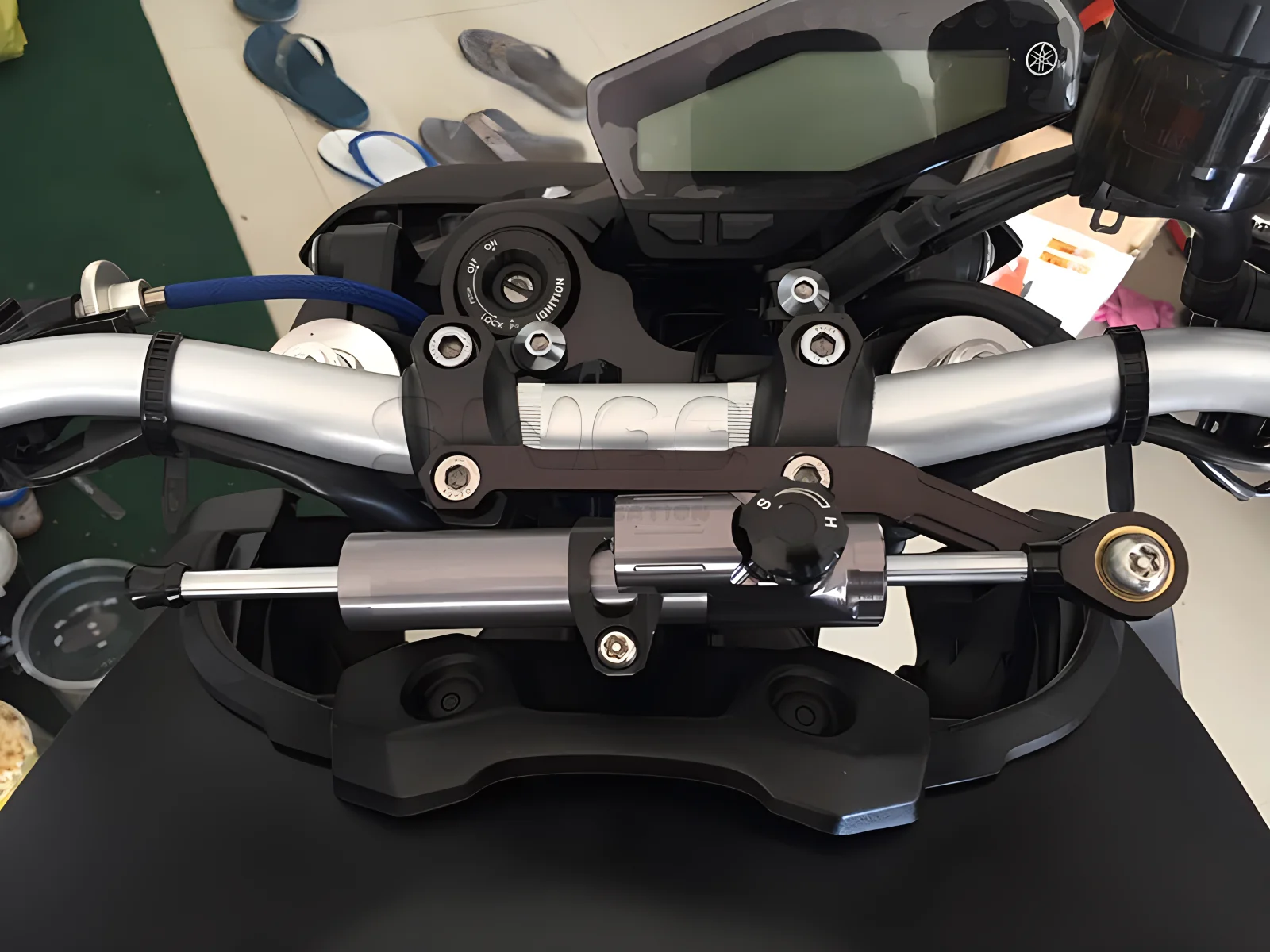 Motorcycle Adjustable Damper Universal Adjustable Damper CNC Aluminium Alloy 256MM Steering Stabilizer For Honda Kawasaki Yamaha