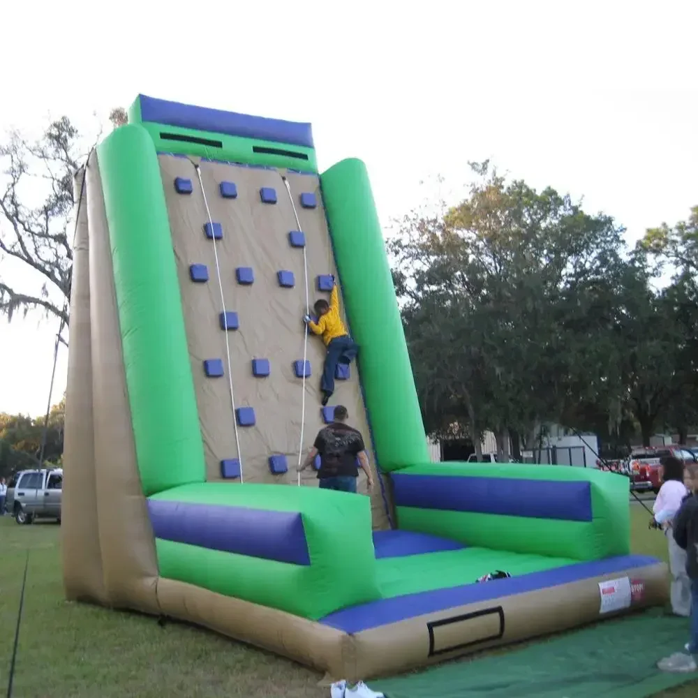 Giant adult inflatable rock climbing wall with mattress for sale