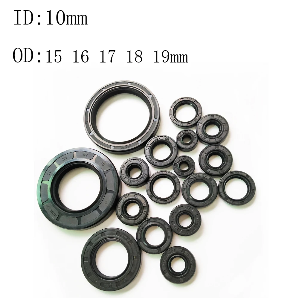 2 4 6 8 10PC 10X15X4 10X16X4 10X17X5 10X18X4 10X18X5 10X18X6 10X18X7MM NBR Shaft Skeleton Oil Seal TC Nitrile Rubber Ring Gasket